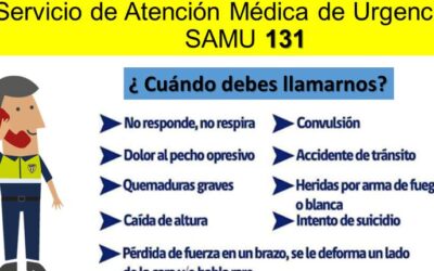 Recuerde en caso de urgencia o emergencia vital siempre contactar lo antes posible al SAMU 131