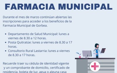 Continúan abiertas las inscripciones para la FARMACIA MUNICIPAL DE GORBEA